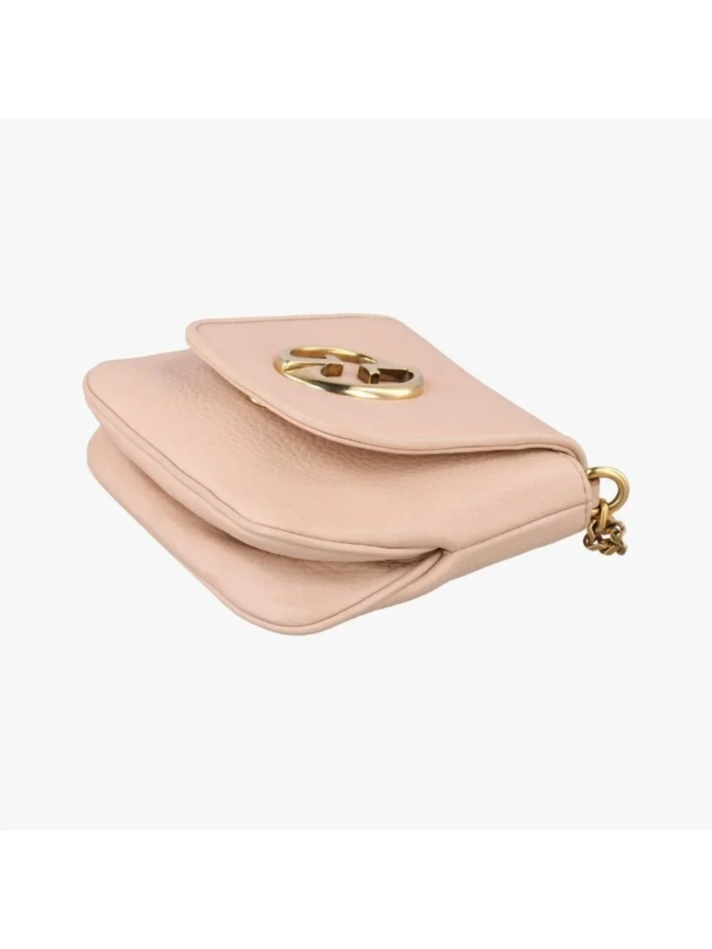 Gucci Double G Gold Pink Leather Shoulder Bag
